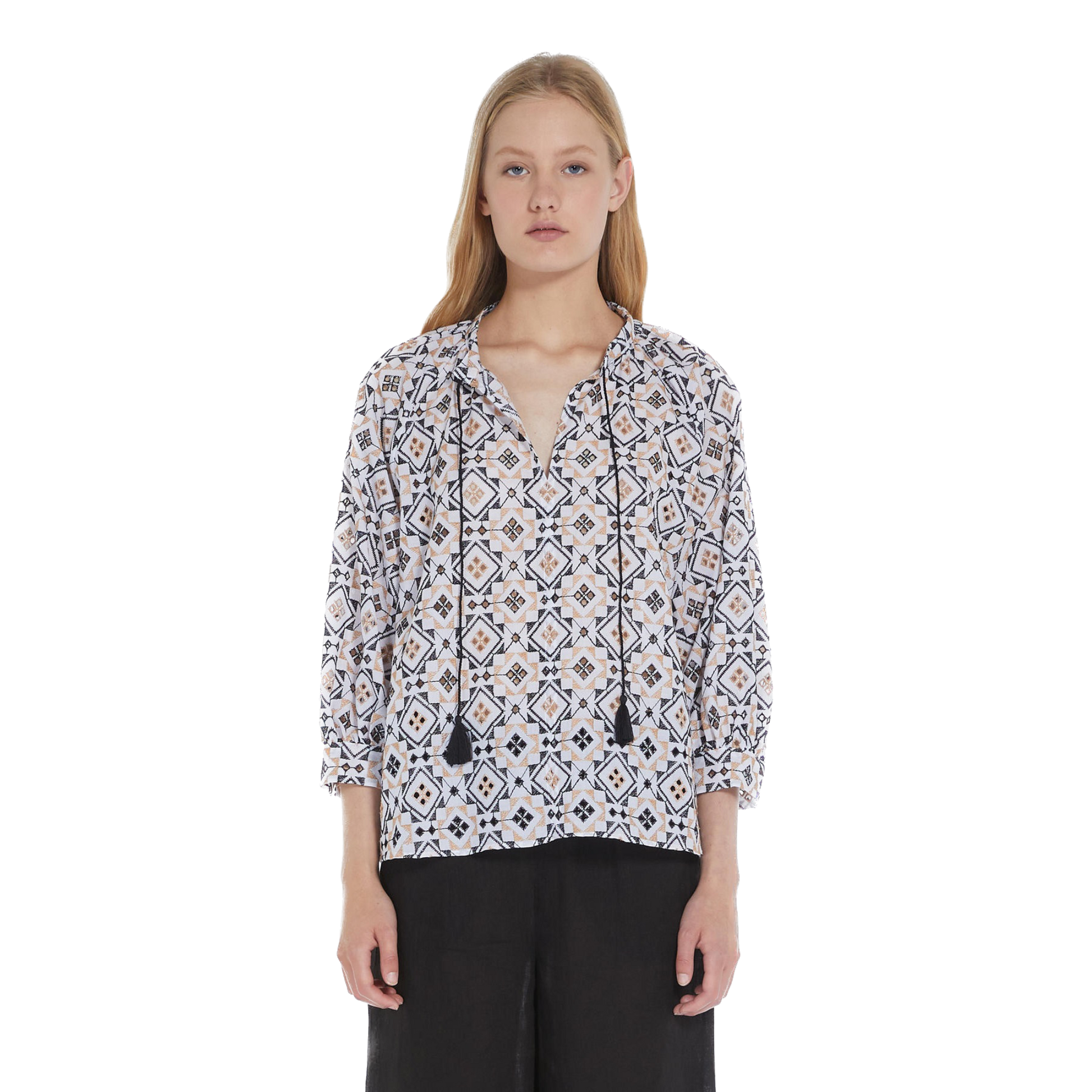 MRL-23311103342 SAPORE BLK&BGE SHIRT