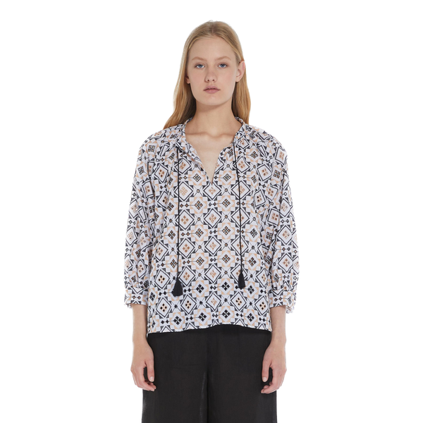 MRL-23311103342 SAPORE BLK&BGE SHIRT