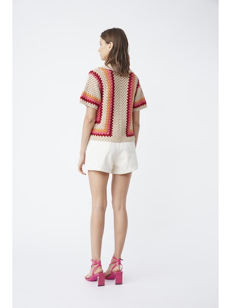 SUN-S23M0259 PERISOL BEIGE KNIT TOP