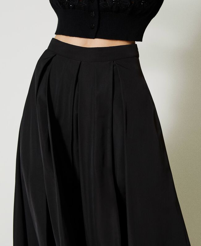 TWS-231TP2720 BLACK TAFFETA SKIRT