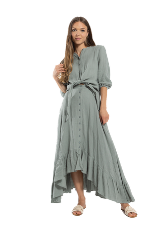 O&E-M273 LIGHT BLUE TIE TOP