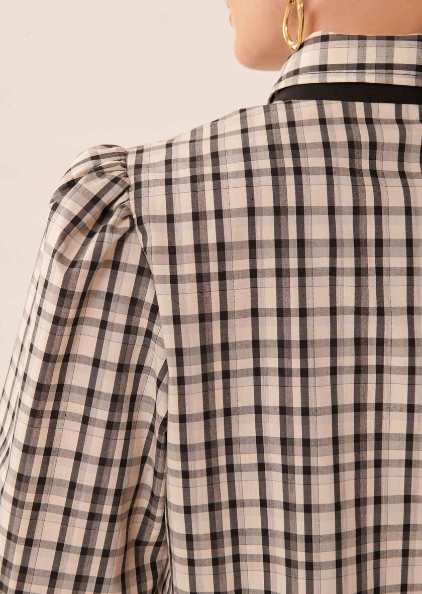 TAJ-TRCHE08TR107 CHERI CHECK BLOUSE