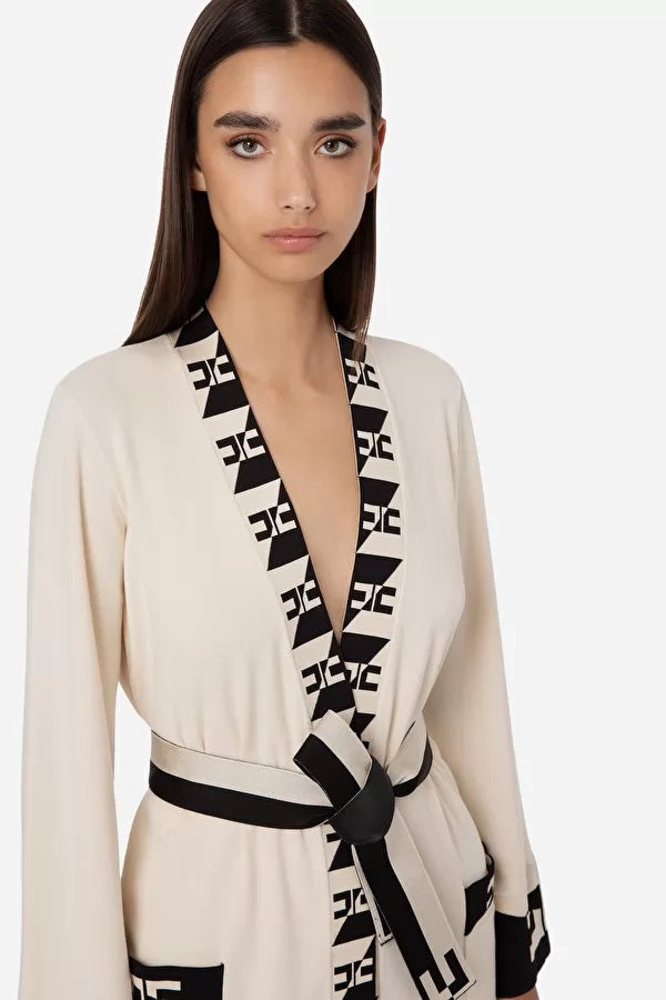 ELS-MK19S31E2 CREAM&BLACK CARDIGAN