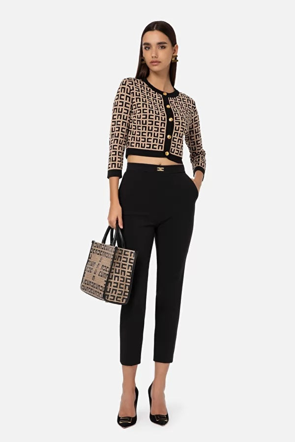 ELS-MK33Z31E2 BROWN&BLACKCARDIGAN