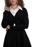 ALZ-T127 BLACK KNOT CARDIGAN