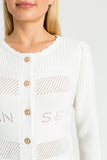 TW-231TP3052 WHITE LOGO CARDIGAN