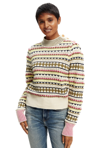 SAS-17098423PLM MULTI STITCH TOP