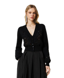 TW-231TP3491 BLACK CROP CARDIGAN