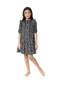 LKI-FR23217-B BLACK FLORAL DRESS