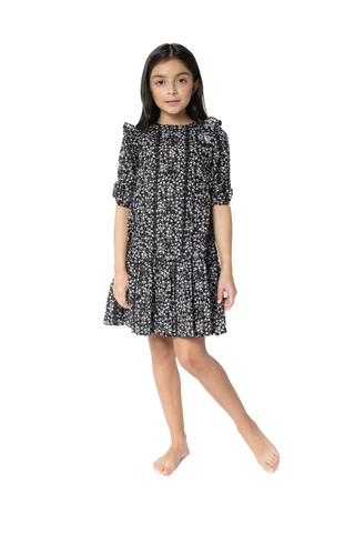 LKI-FR23217-B BLACK FLORAL DRESS