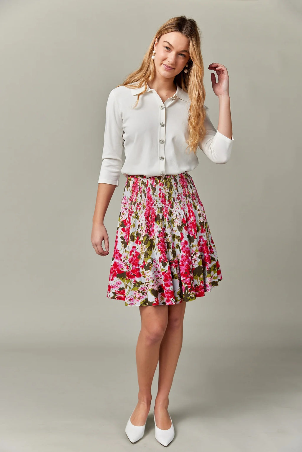 APP-23-250 WHITE KNIT BLOUSE