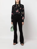 TWS-231TP2704 BLACK FLORAL BLOUSE