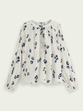 SAS-17105823PSLM WHITE&NAVY BLOUSE
