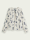 SAS-17105823PSLM WHITE&NAVY BLOUSE