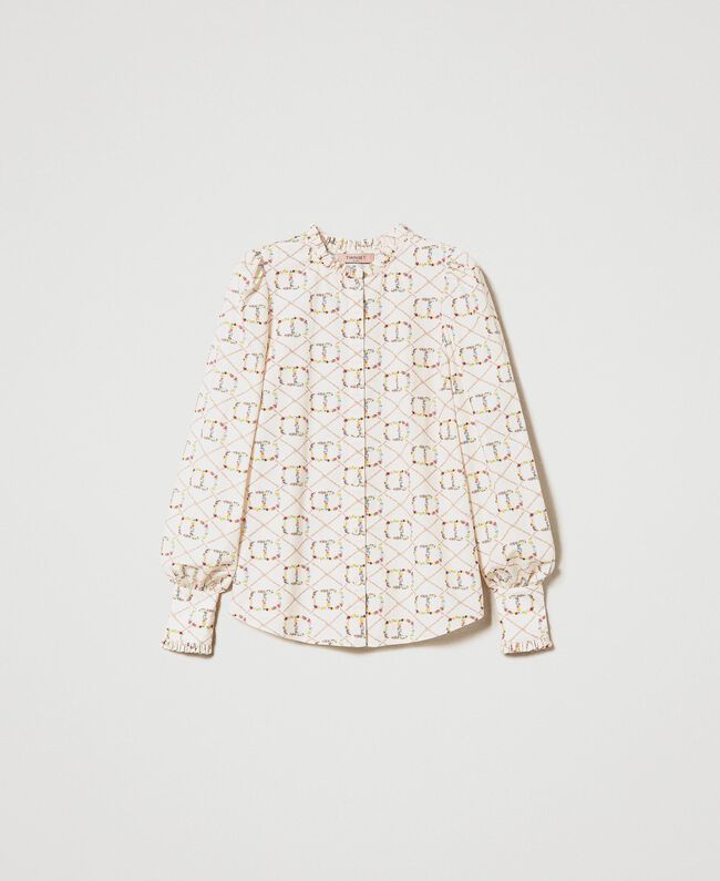 TWS-231TP2641 WHITE FLORAL SHIRT