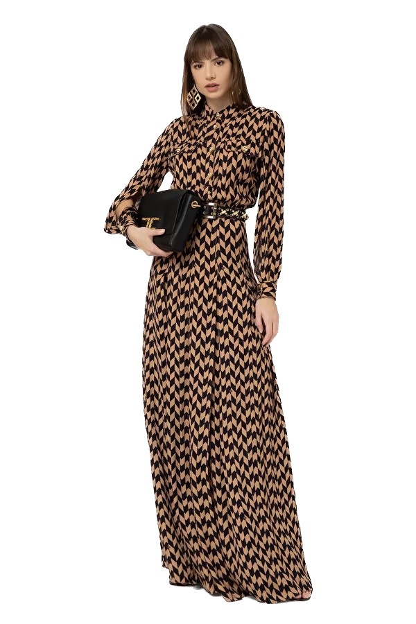 ELS-AB46132E2 BLACK&CREAM GOWN