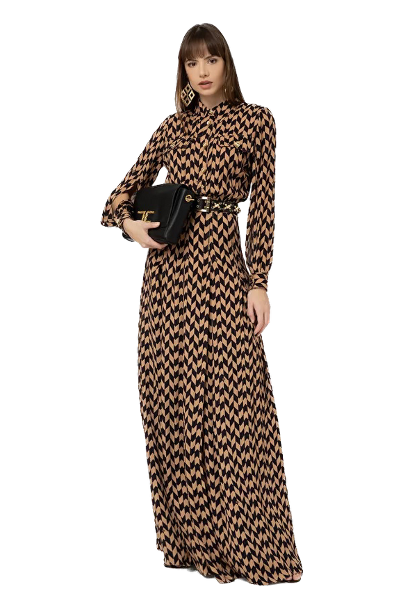 ELS-AB46132E2 BLACK&CREAM GOWN