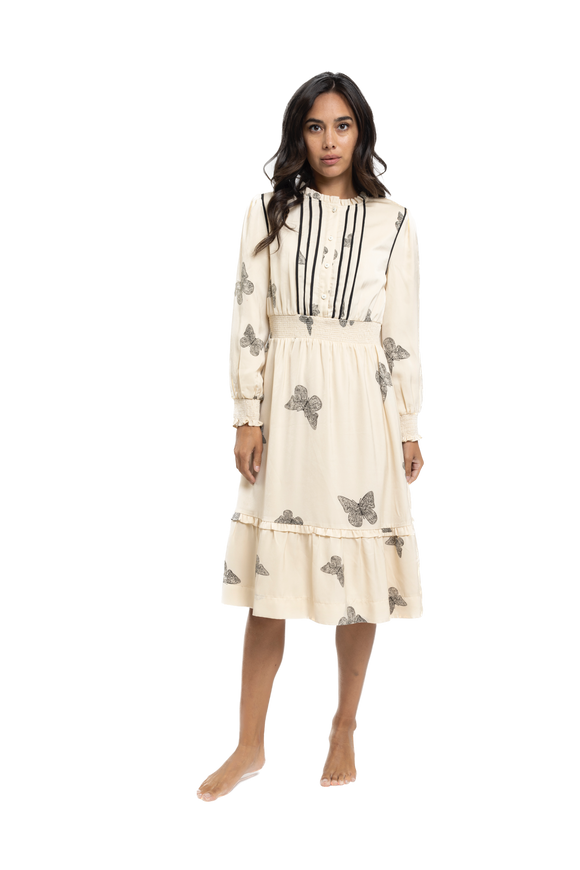 LTE- TN23163-B IVORY BUTTERFLY DRESS