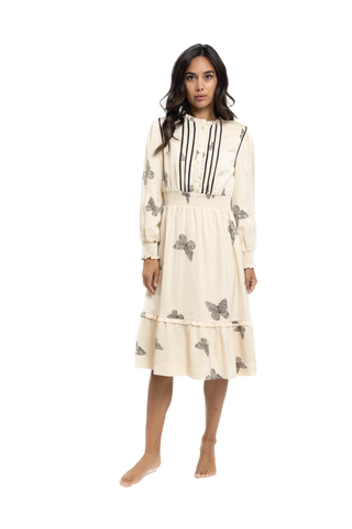LTE- TN23163-B IVORY BUTTERFLY DRESS