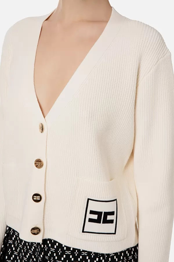 ELS-MK32Q31E2 CREAM CROP CARDIGAN