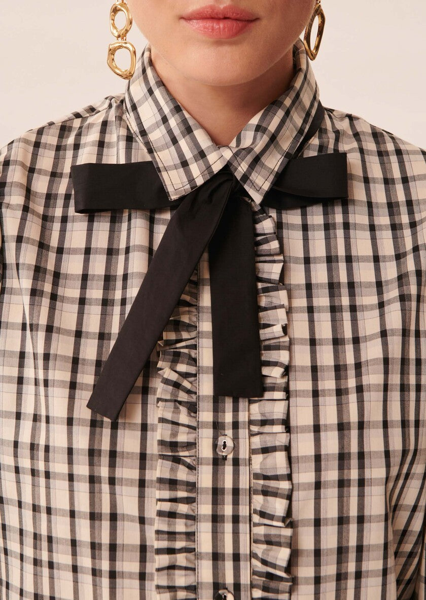 TAJ-TRCHE08TR107 CHERI CHECK BLOUSE