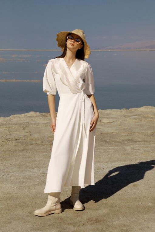 NOI-1817 BLACK WRAP COLLAR DRESS