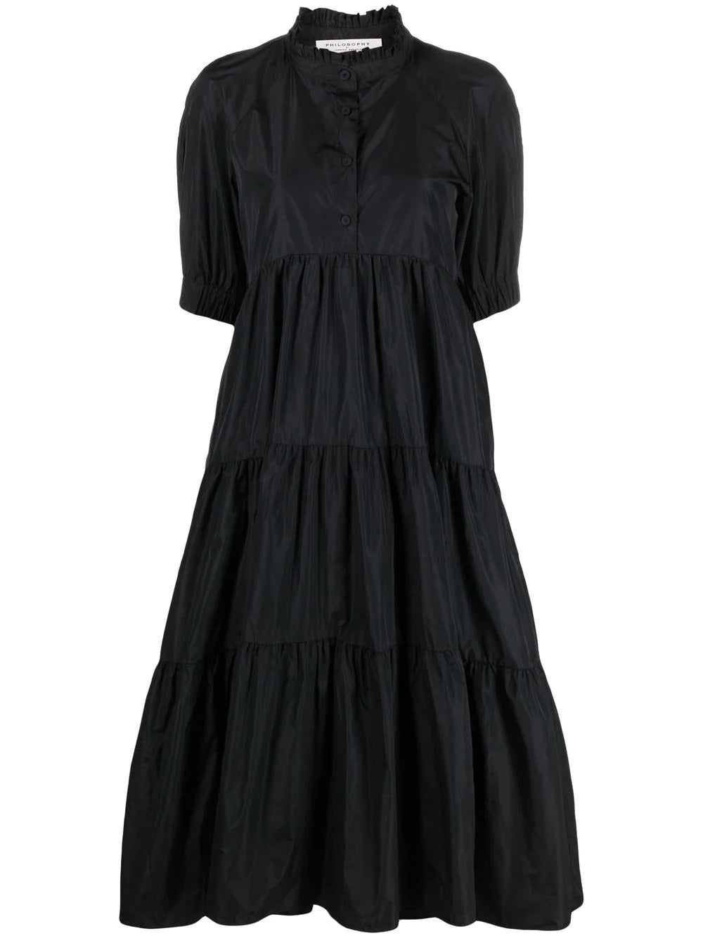 PHY-0434 BLACK TAFFETTA DRESS
