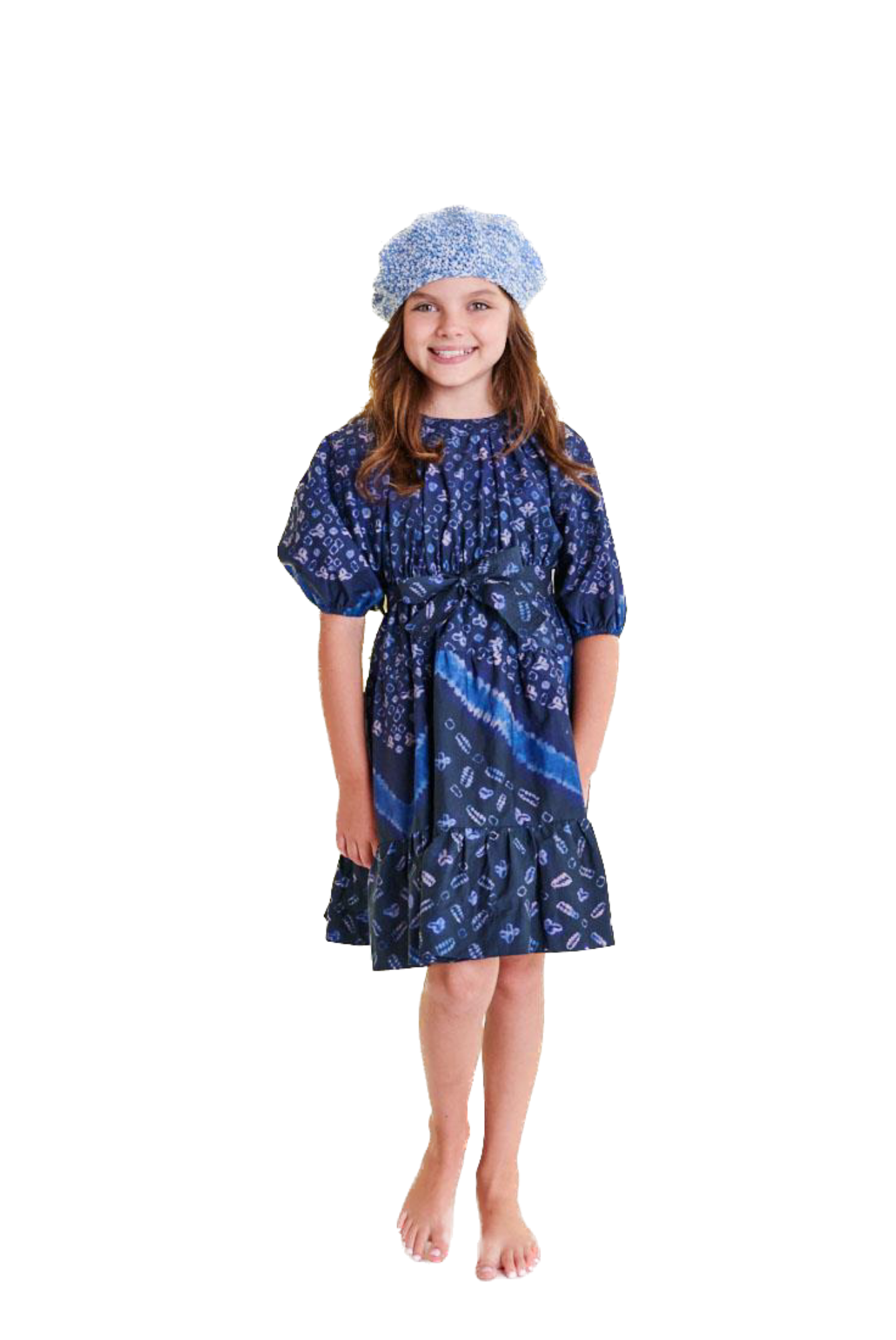 MZK-1337 NAVY PRINT DRESS