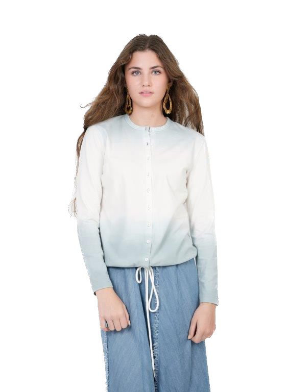 DEJ-SB3CM8302T DENIM&WHITE TOP