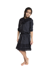 LKI-FR23630-C BLACK FRILL TOP