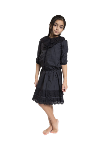 LKI-FR23630-C BLACK FRILL TOP