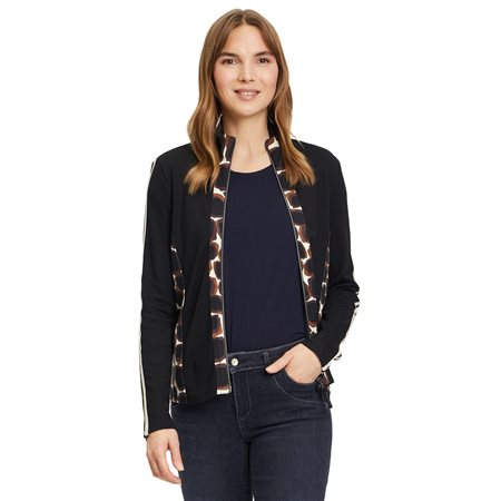 BTB-42131005 BLACK&BROWN CARDIGAN