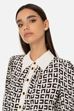 ELS-CA00831E2 CREAM&BLACK BLOUSE