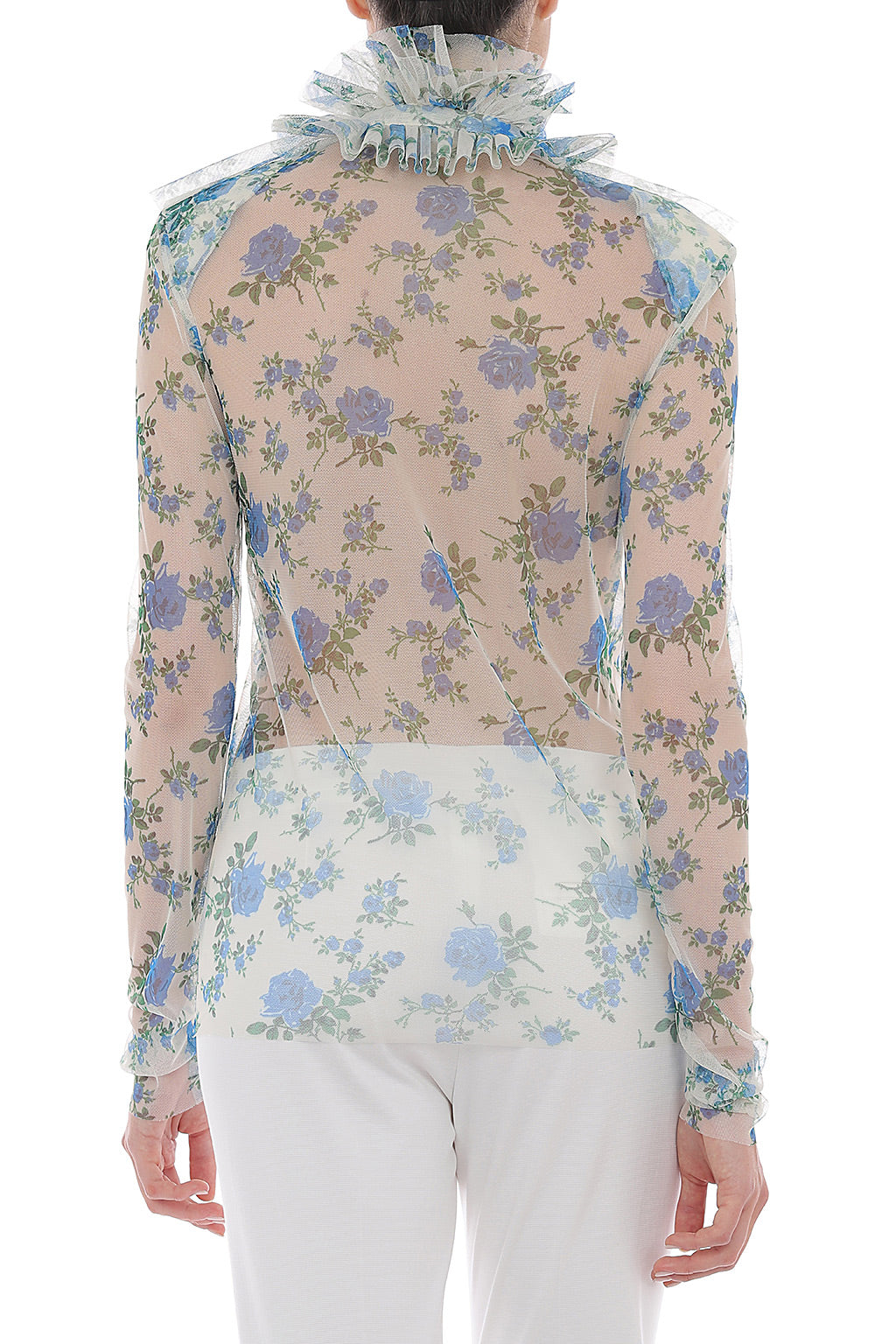 PHY-0224 BLACK&PINK FLORAL BLOUSE