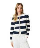 TWS-231TP229A WHT&NAVY CARDIGAN