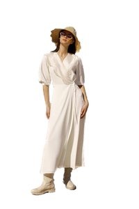 NOI-1817 BLACK WRAP COLLAR DRESS
