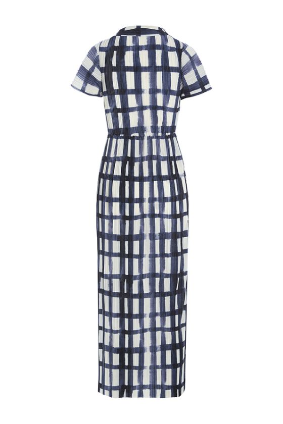 BKR-13344 BLUE&WHITE CHECKDRESS