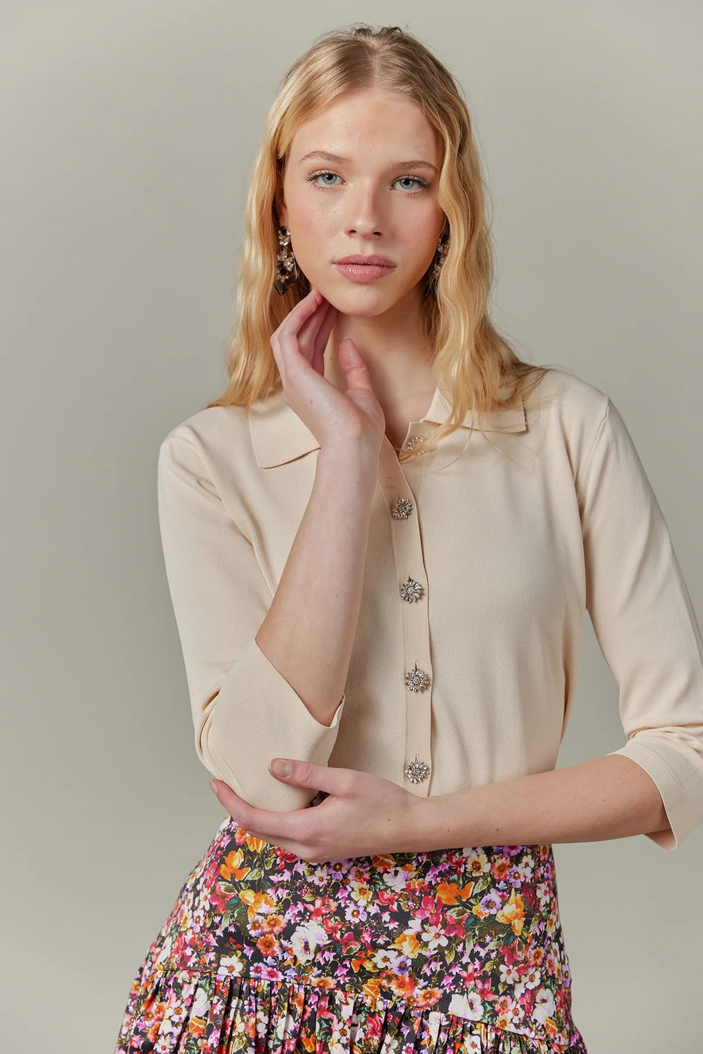 APP-23-250 VANILLA KNIT BLOUSE