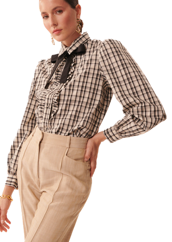 TAJ-TRCHE08TR107 CHERI CHECK BLOUSE