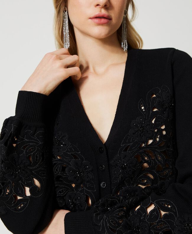 TW-231TP3491 BLACK CROP CARDIGAN