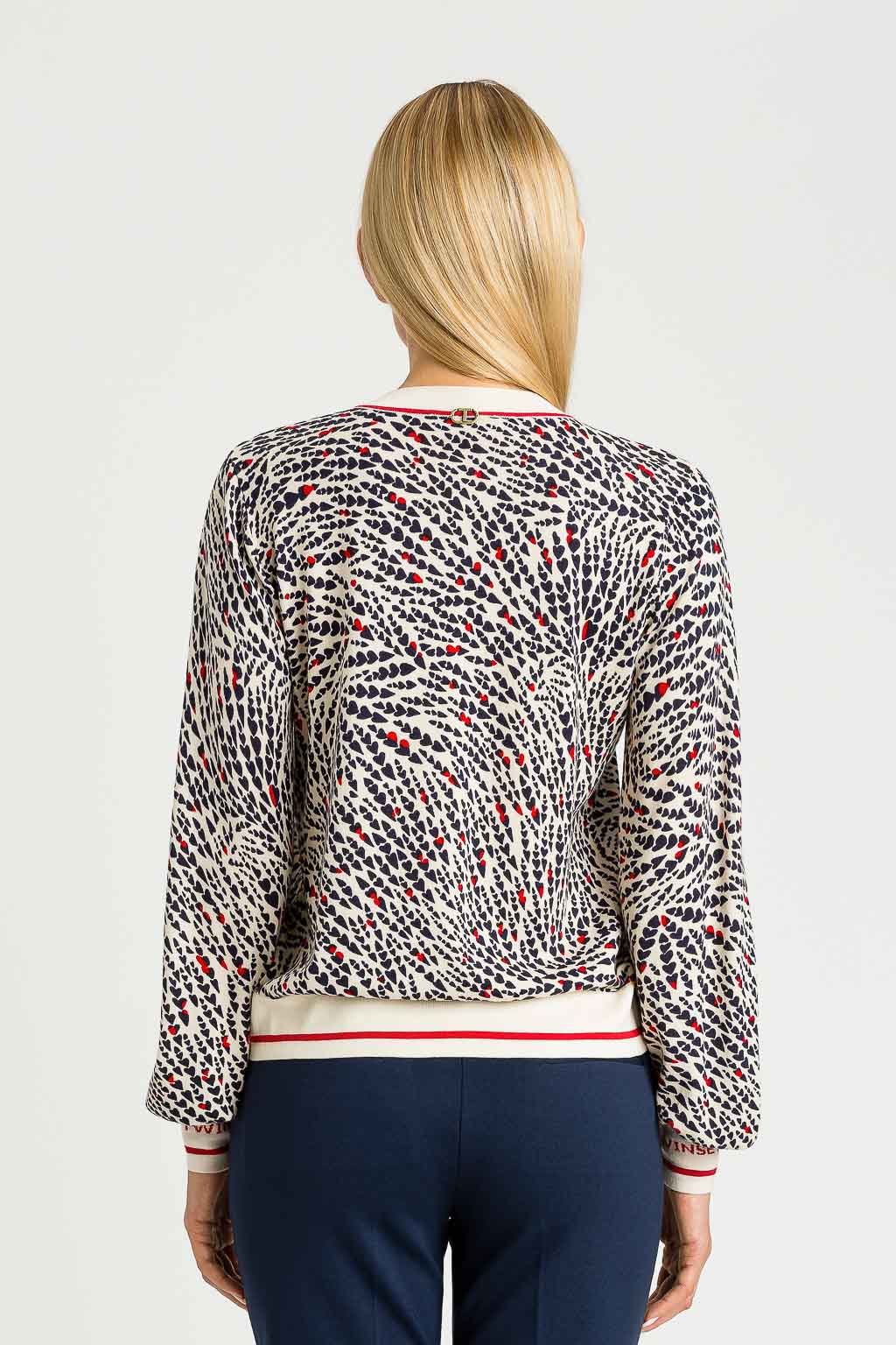 TW-231TP3332 WHTE&BLACK CARDIGAN