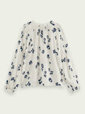 SAS-17105823PSLM WHITE&NAVY BLOUSE