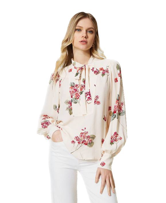 TWS-231TP2704 WHITE FLORAL BLOUSE