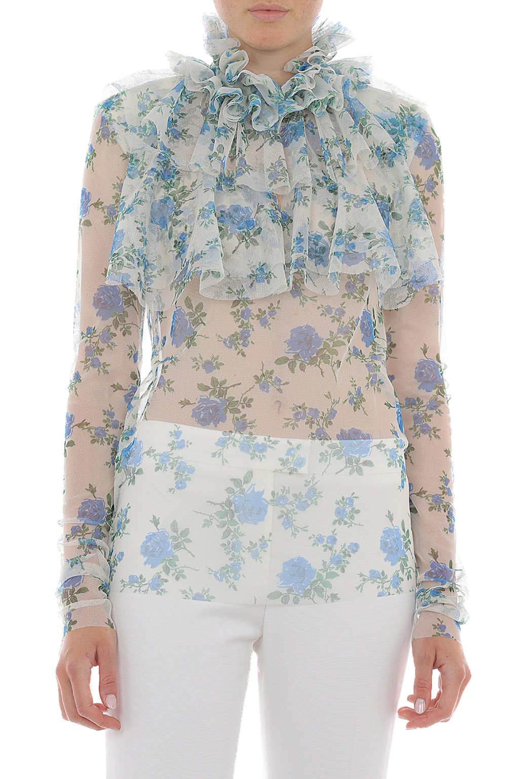 PHY-0224 BLACK&PINK FLORAL BLOUSE