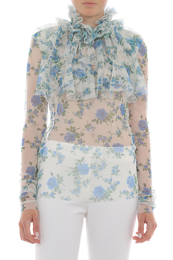 PHY-0224 BLACK&PINK FLORAL BLOUSE