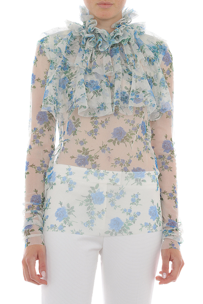 PHY-0224 BLACK&PINK FLORAL BLOUSE