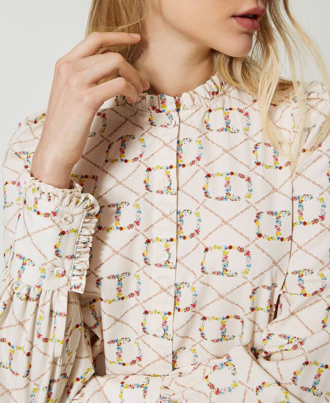 TWS-231TP2641 WHITE FLORAL SHIRT