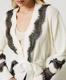 TW-231TP3232 WHT&BLK LACE CARDIGAN