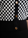 ALZ-J103 BLACK&WHITE HNT CARDIGAN