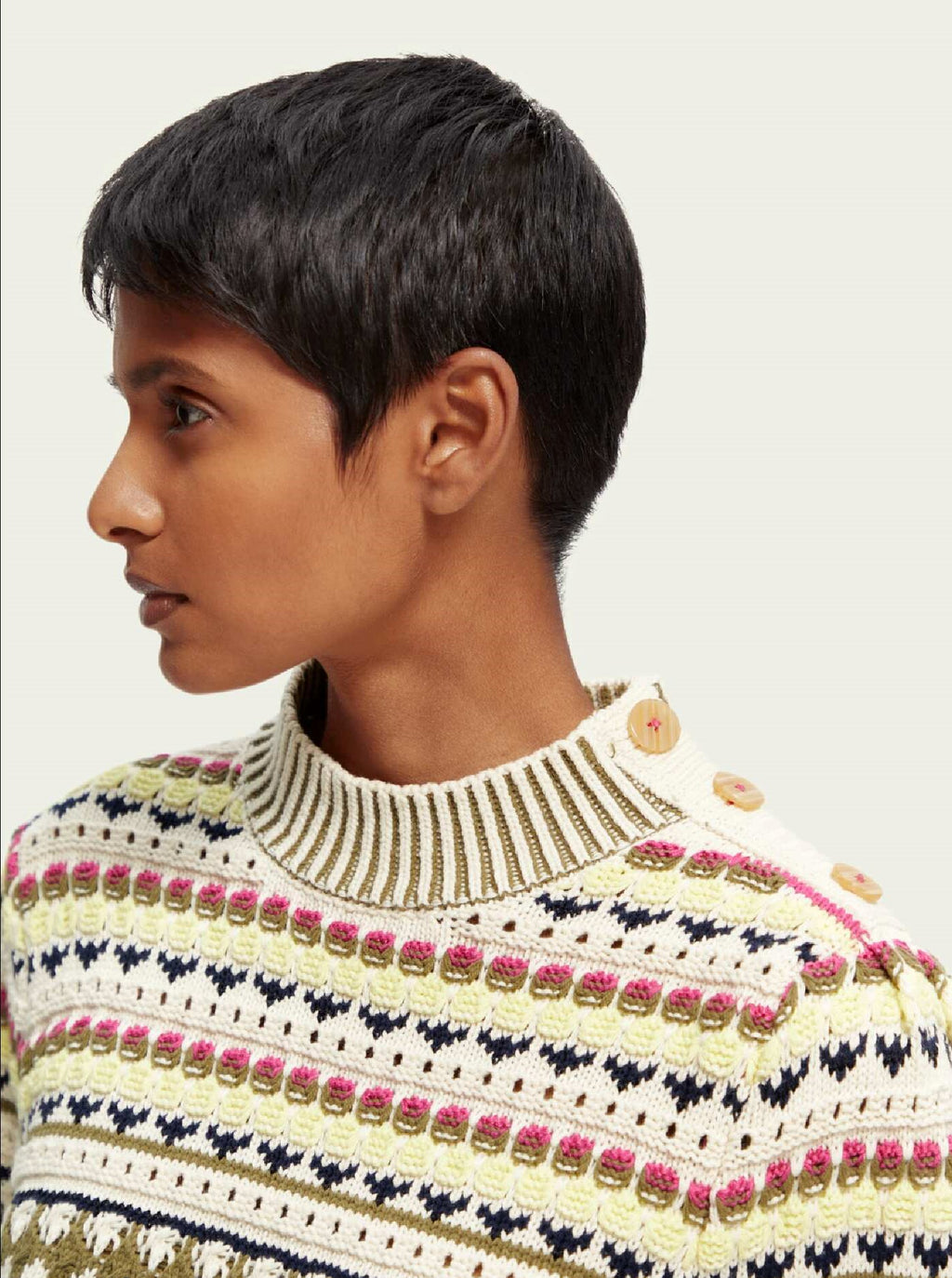 SAS-17098423PLM MULTI STITCH TOP